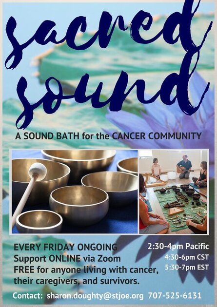 Sound Healing in Petaluma for the cancer support community, free
